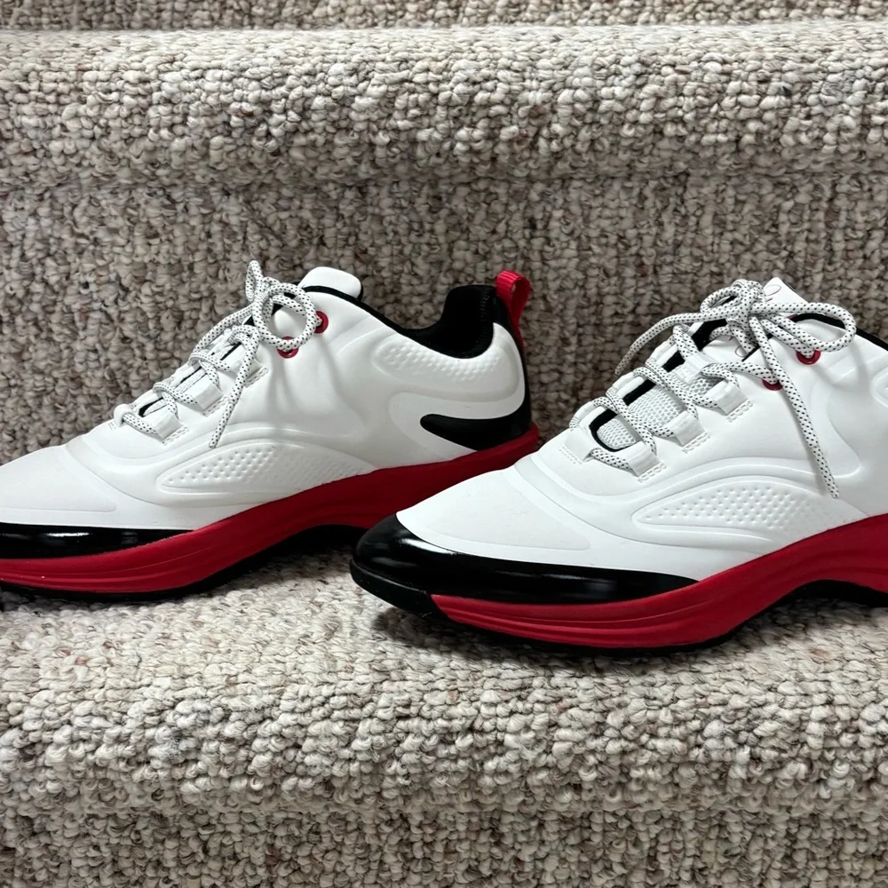 Ashley Park Street Glam Skechers White and Red / Black accents Athletic Shoes - Picture 4 of 7